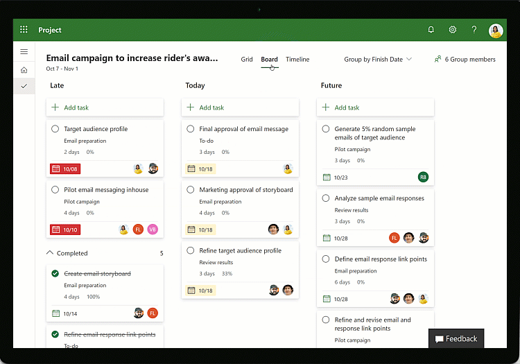 MS Project project management tool