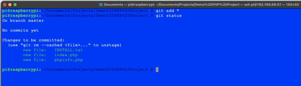 Working with the git add command
