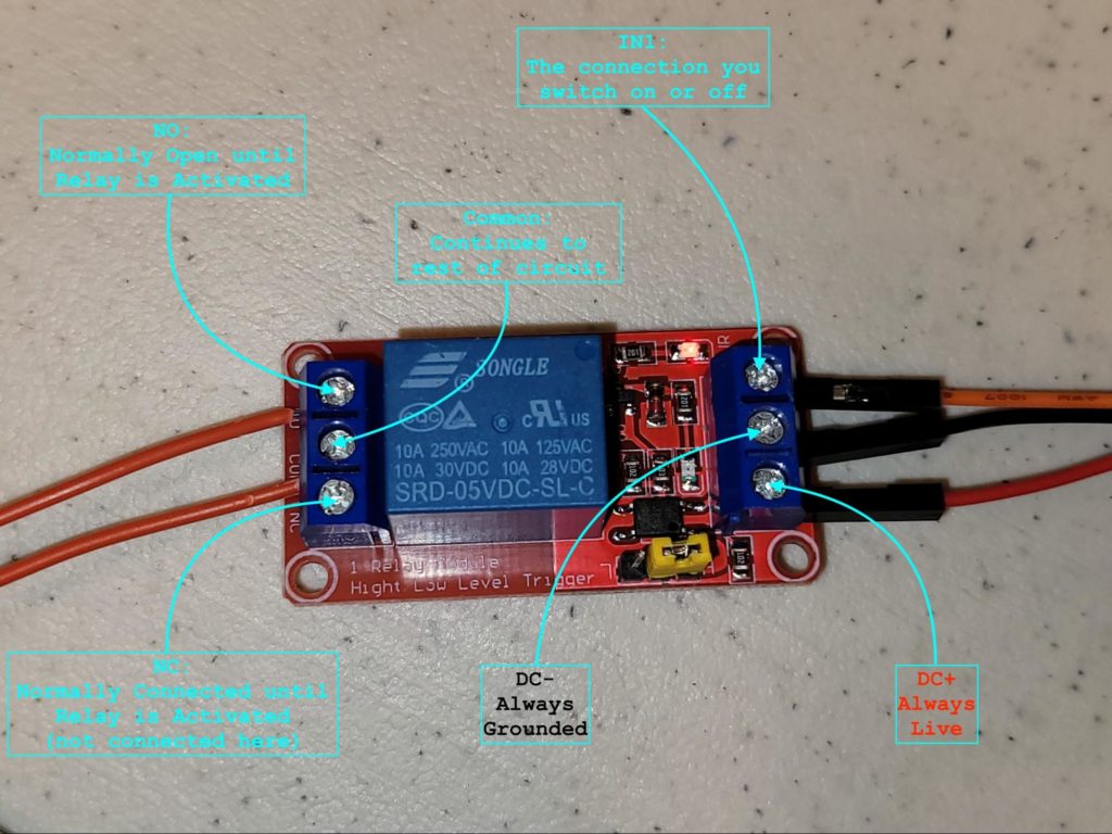 Raspberry Pi Electrical Relay Connections