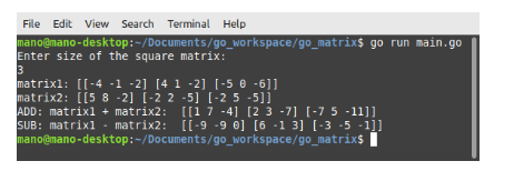 Go Matrix Programming tutorial 