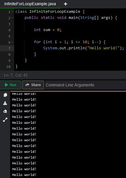 Codebeispiele für Java-for-Loops