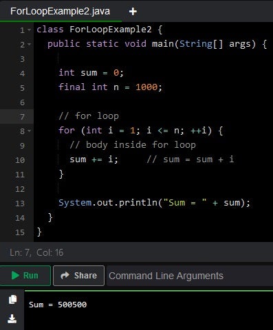 For-Loop-Tutorial in Java